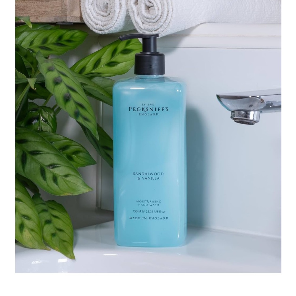 NEW - PECKSNIFF'S Sandalwood & Vanilla Moisturizing Hand Soap 16.9 oz 3 count - Picture 5 of 6